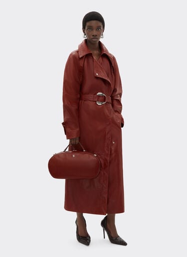 Ferrari The Ferrari Dino Bowling Bag Soft in glossy leather Fired Brick 51326f