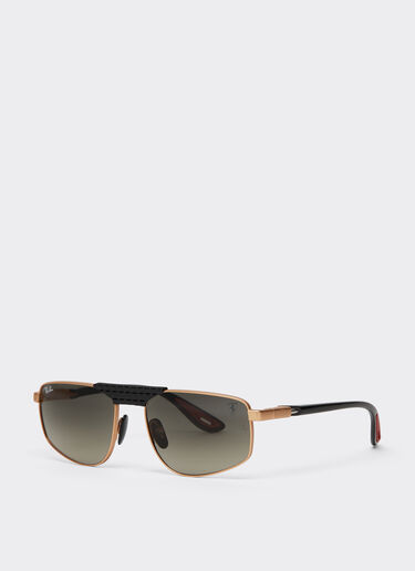 Ferrari Ray-Ban for Scuderia Ferrari RB3776M in rose gold and black metal with grey gradient lenses Black LA0EJf