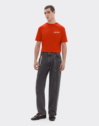 Ferrari T-shirt en coton avec logo Ferrari Rosso Corsa 51044f