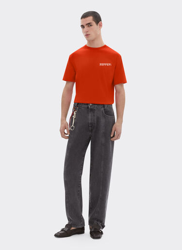 Ferrari T-shirt en coton avec logo Ferrari Rosso Corsa 51044f