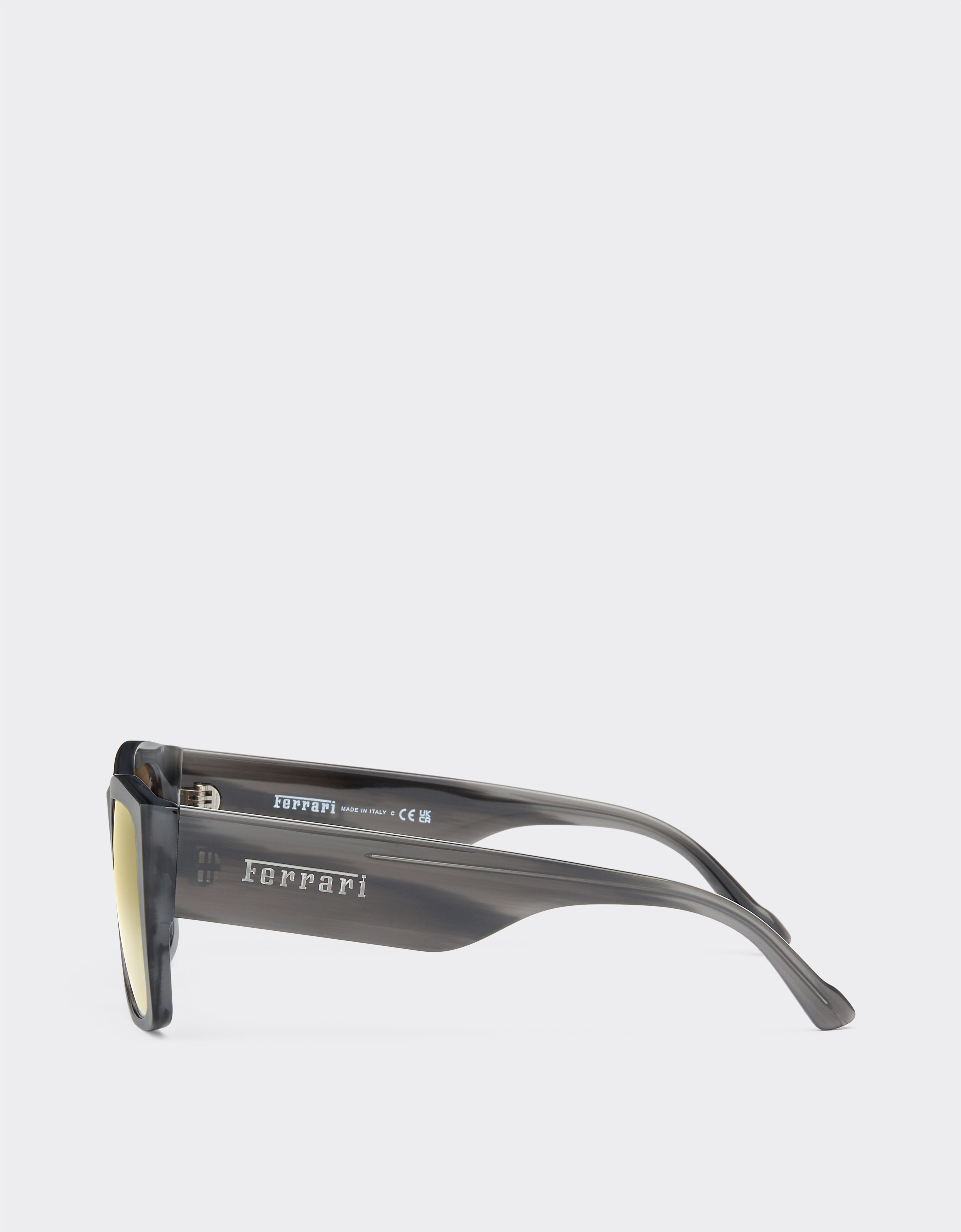Ferrari Ferrari sunglasses in striped grey acetate with gradient green mirror lenses Ingrid F1265f