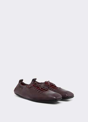 Ferrari Bailarina de piel con cordones Rojo Maison 22316f