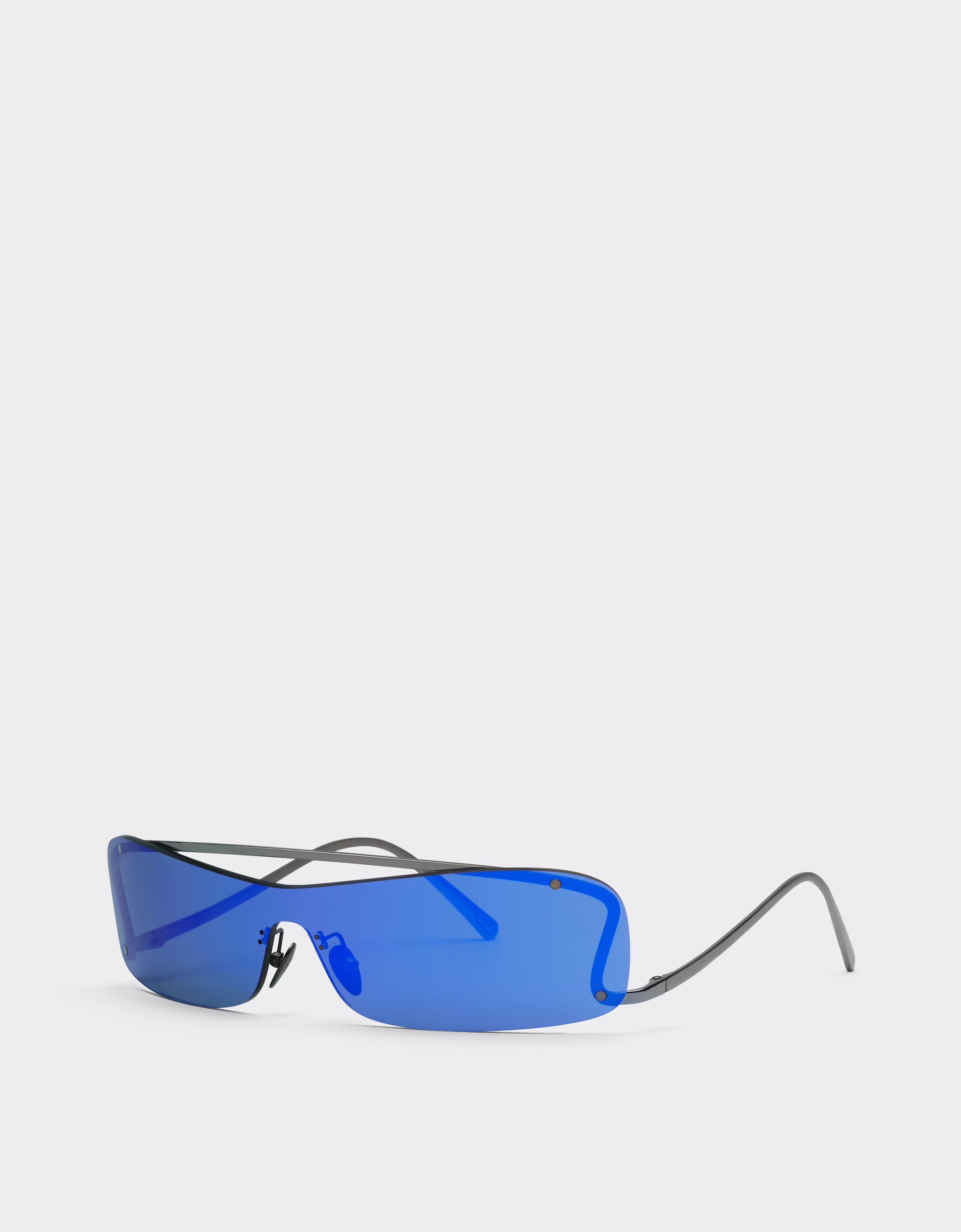 Ferrari Ferrari sunglasses with blue mirror dark grey lens Silver F1008f