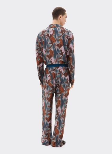 Silk trousers with Cavallino Ikat print Ferrari Silk trousers with Cavallino Ikat print Peacock 22638f