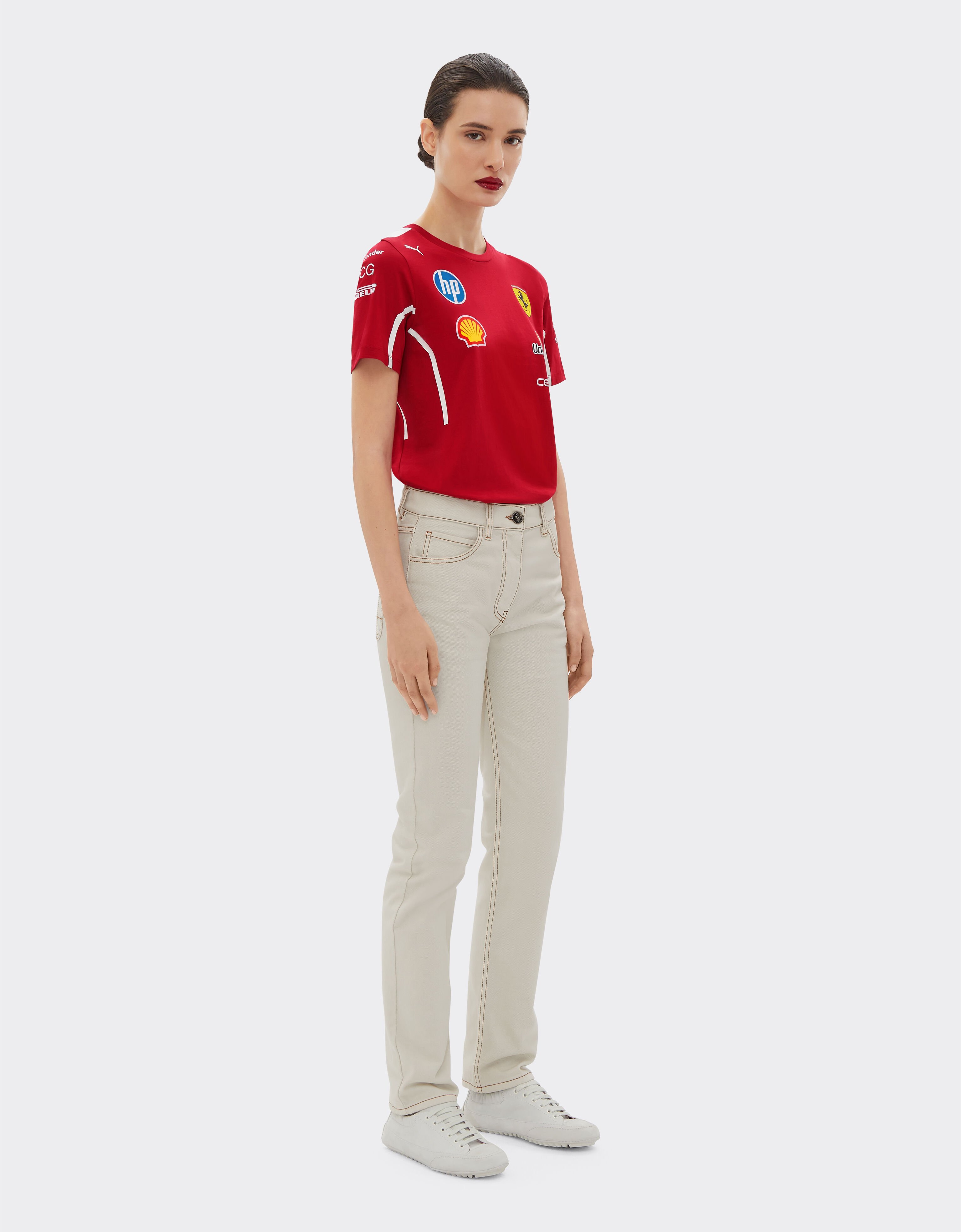 Ferrari T-shirt 2025 Team Puma pour Scuderia Ferrari HP Cerise LA028f