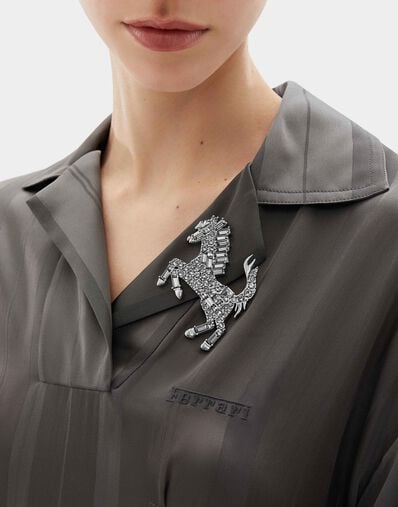 Spilla Cavallino Rampante Strass Ferrari Spilla Cavallino Rampante Strass Antracite CGWSP0001JU00005f