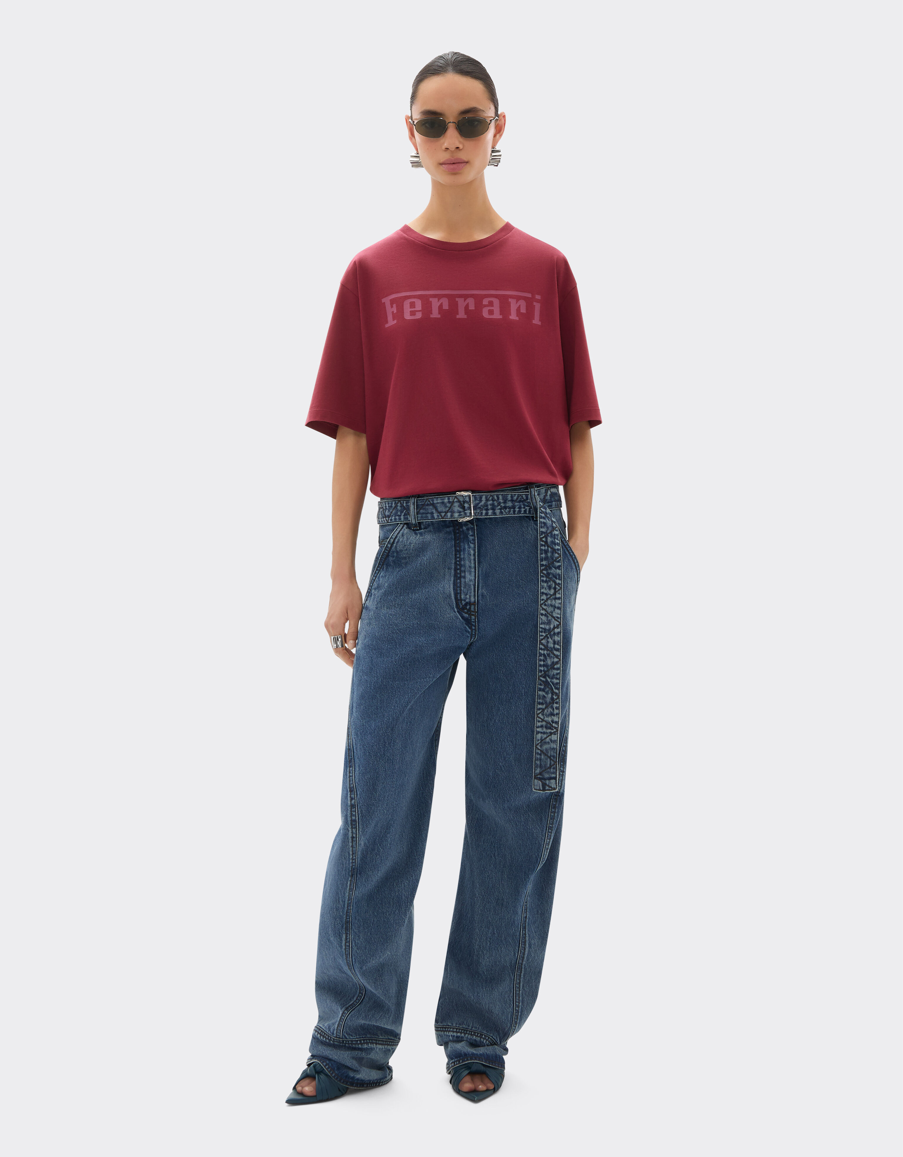 Ferrari T-shirt en coton avec logo Ferrari Acajou 21179f