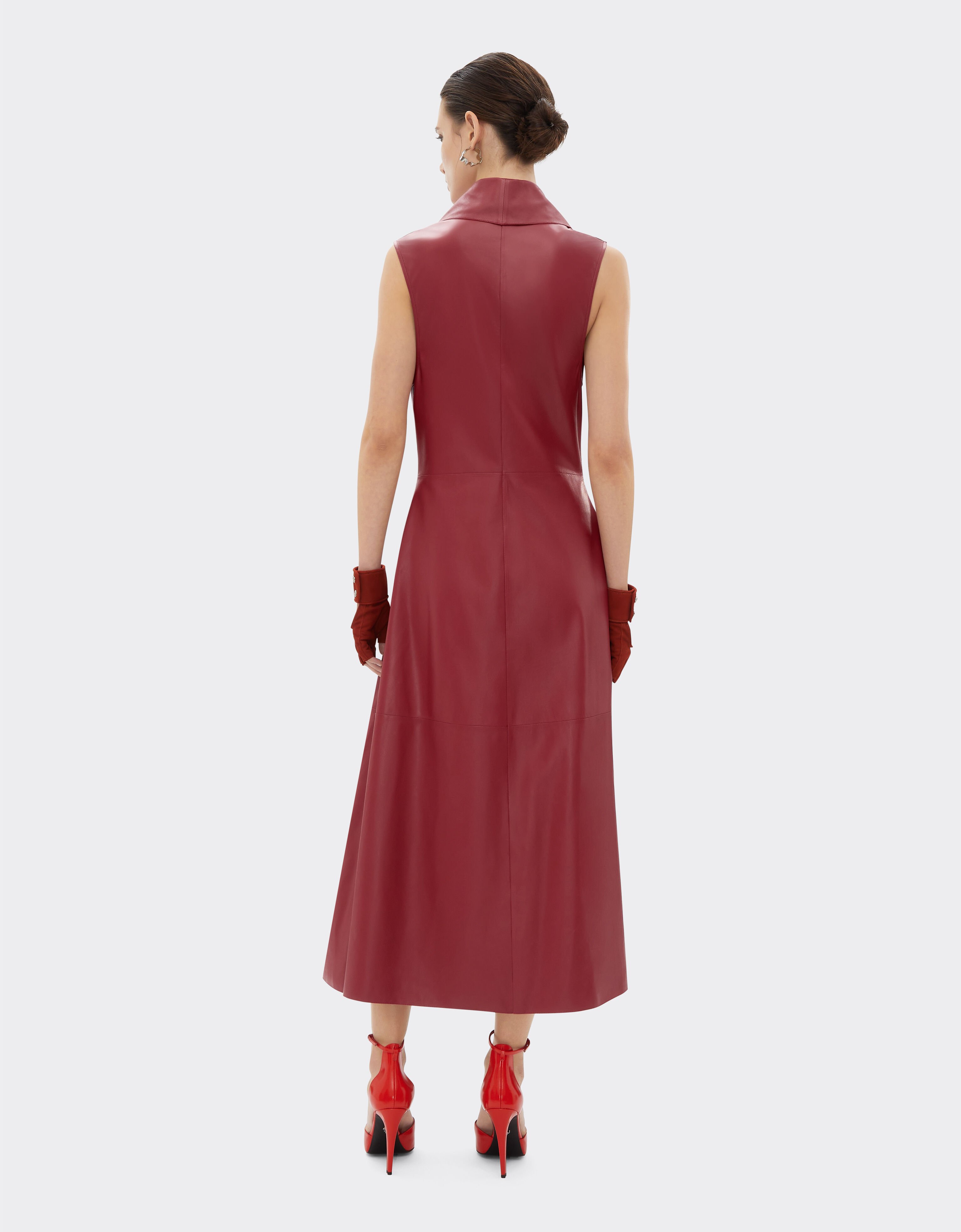 Ferrari Long dress in draped nappa leather Maison Red 22100f