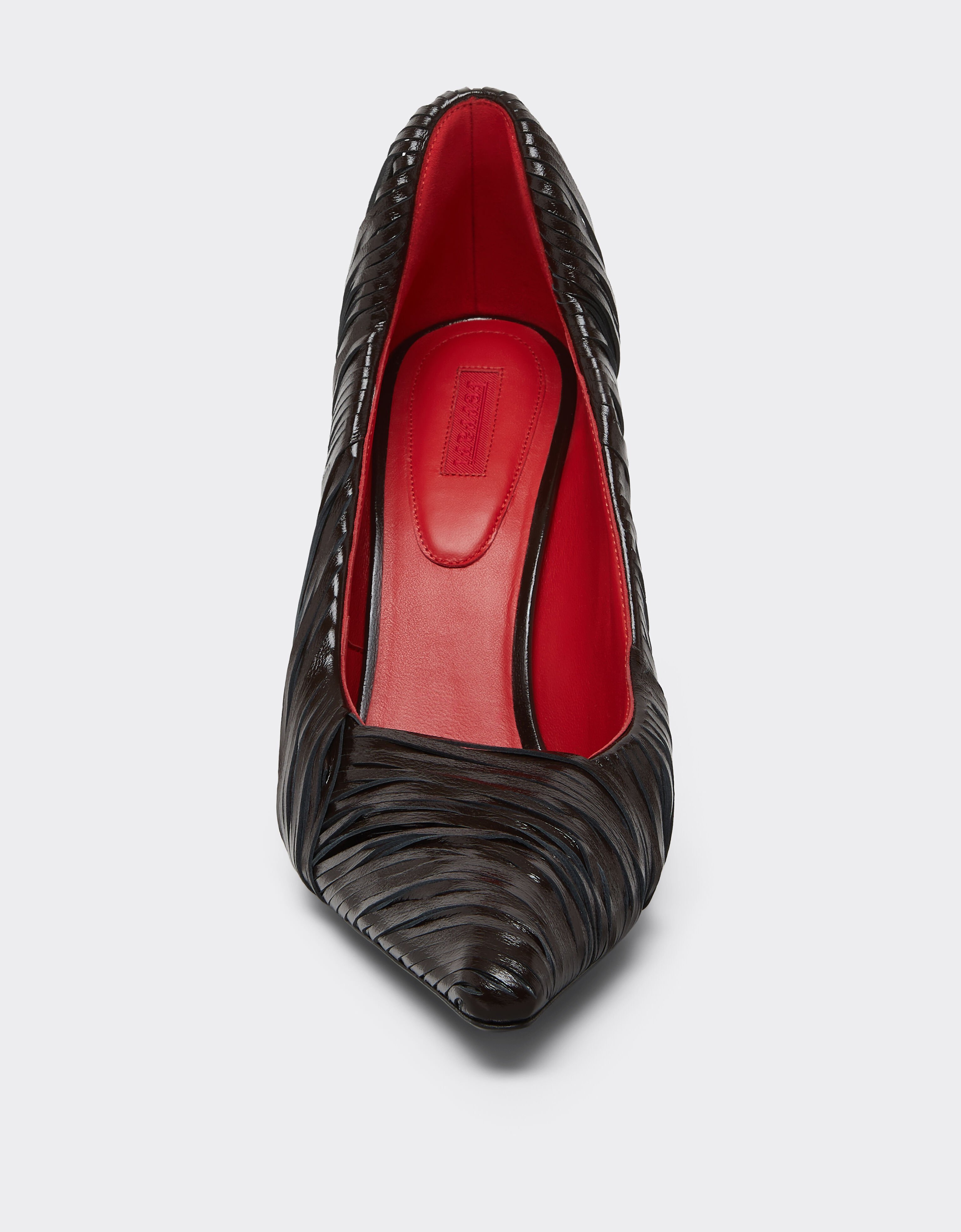 Ferrari Escarpins en cuir effet wet-glossy Marrone Scuro 51308f