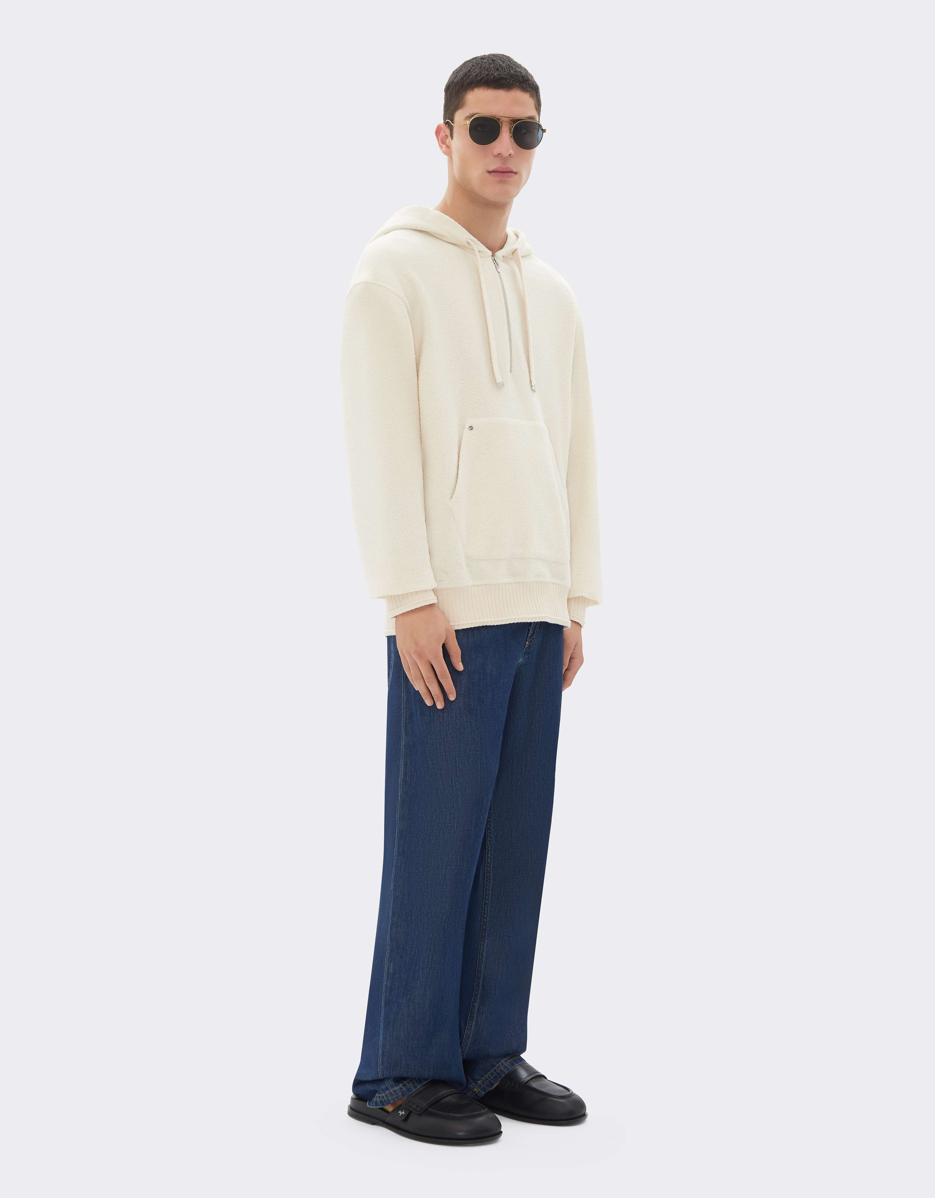Bouclé Terry Hooded Sweatshirt Ferrari Bouclé Terry Hooded Sweatshirt Avorio CJMSW0037JCO0054f