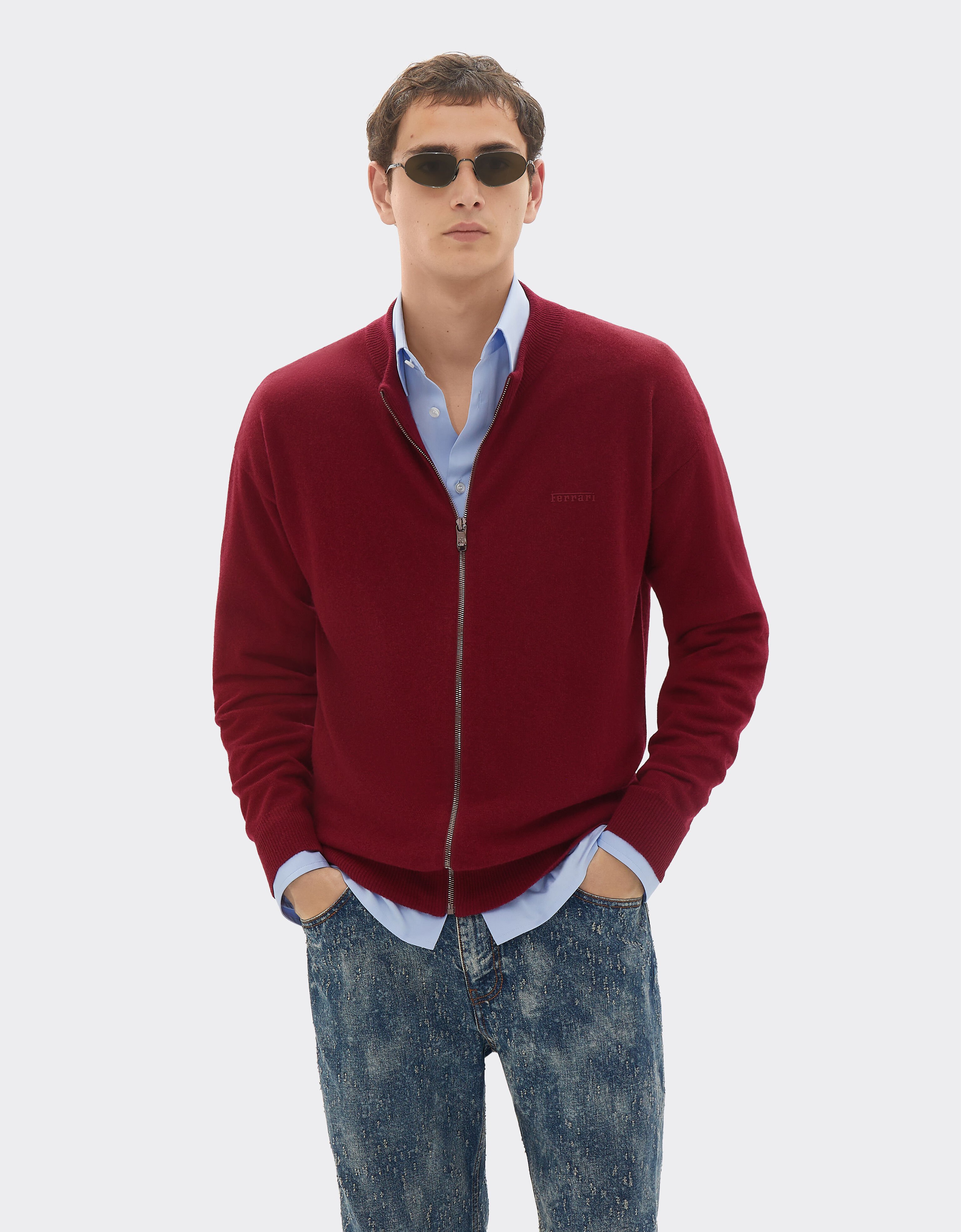 Ferrari Wool and cashmere cardigan Cherry 22842f
