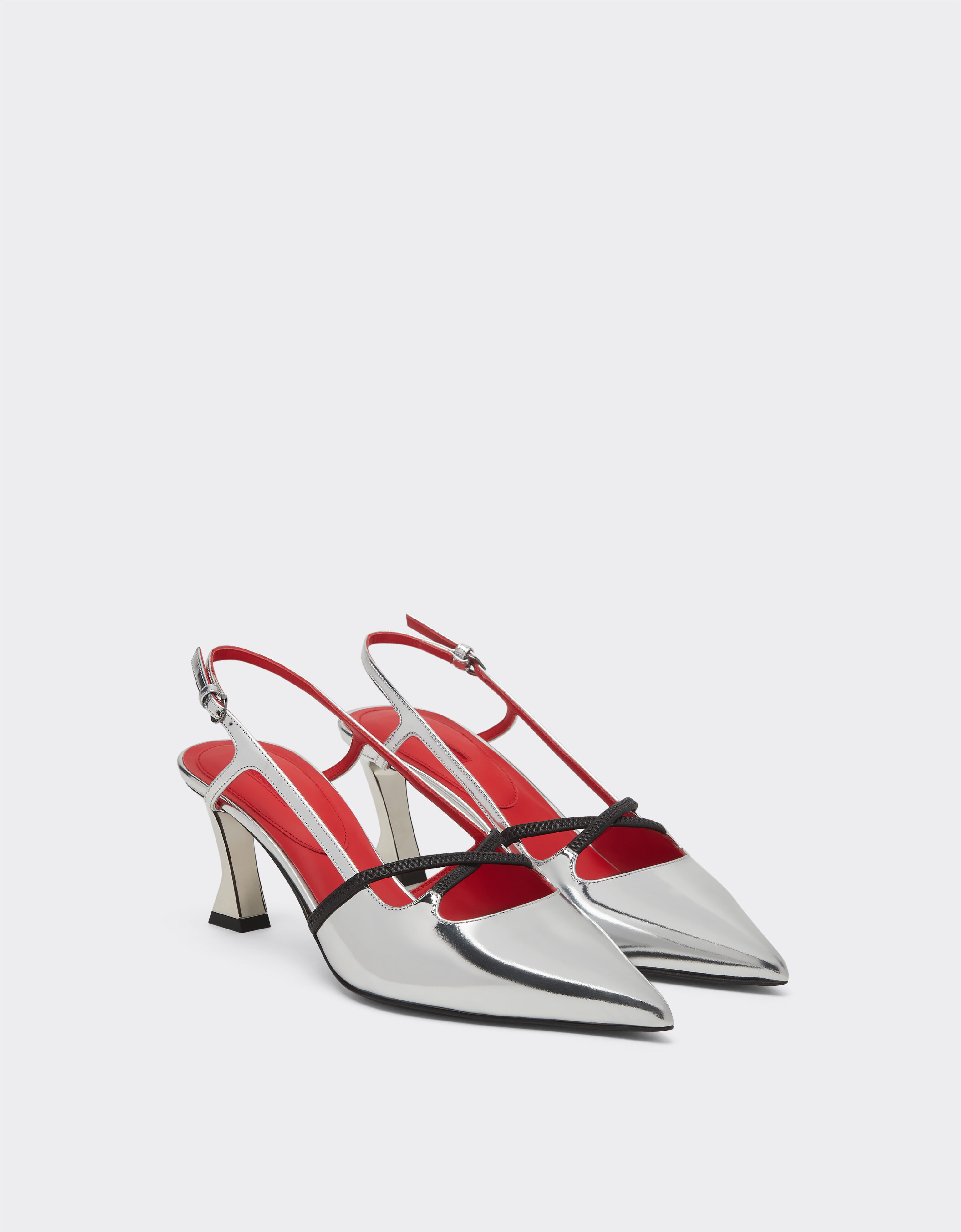 Silver mirror shoes hotsell