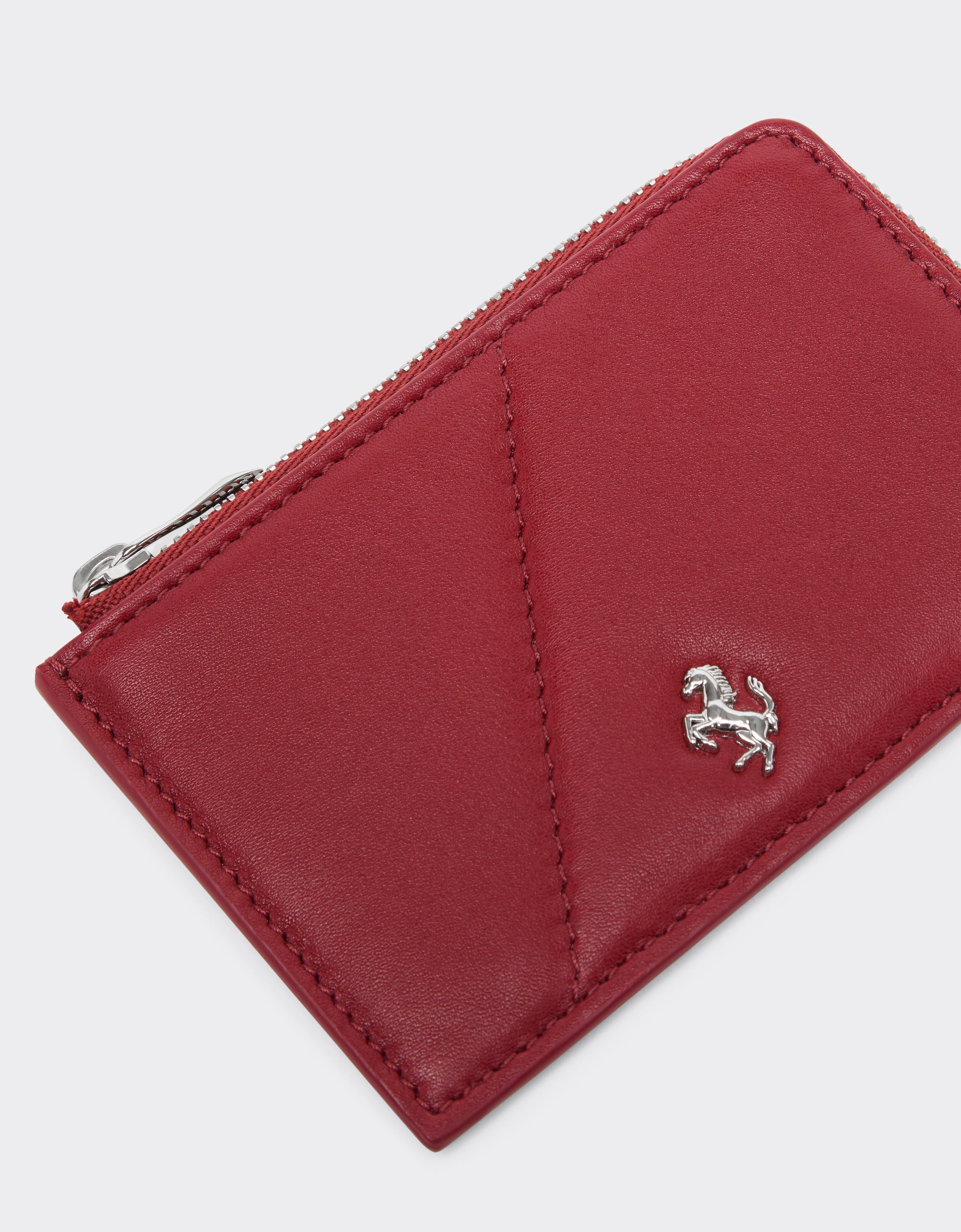 Ferrari Leather card holder with zip Maison Red 50622f