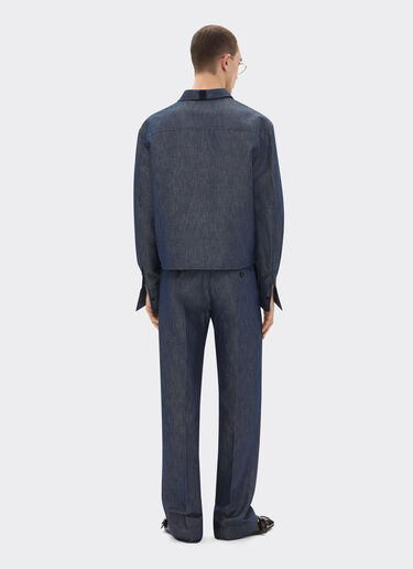 Ferrari Camisa tricotina efecto denim Denim oscuro 22439f
