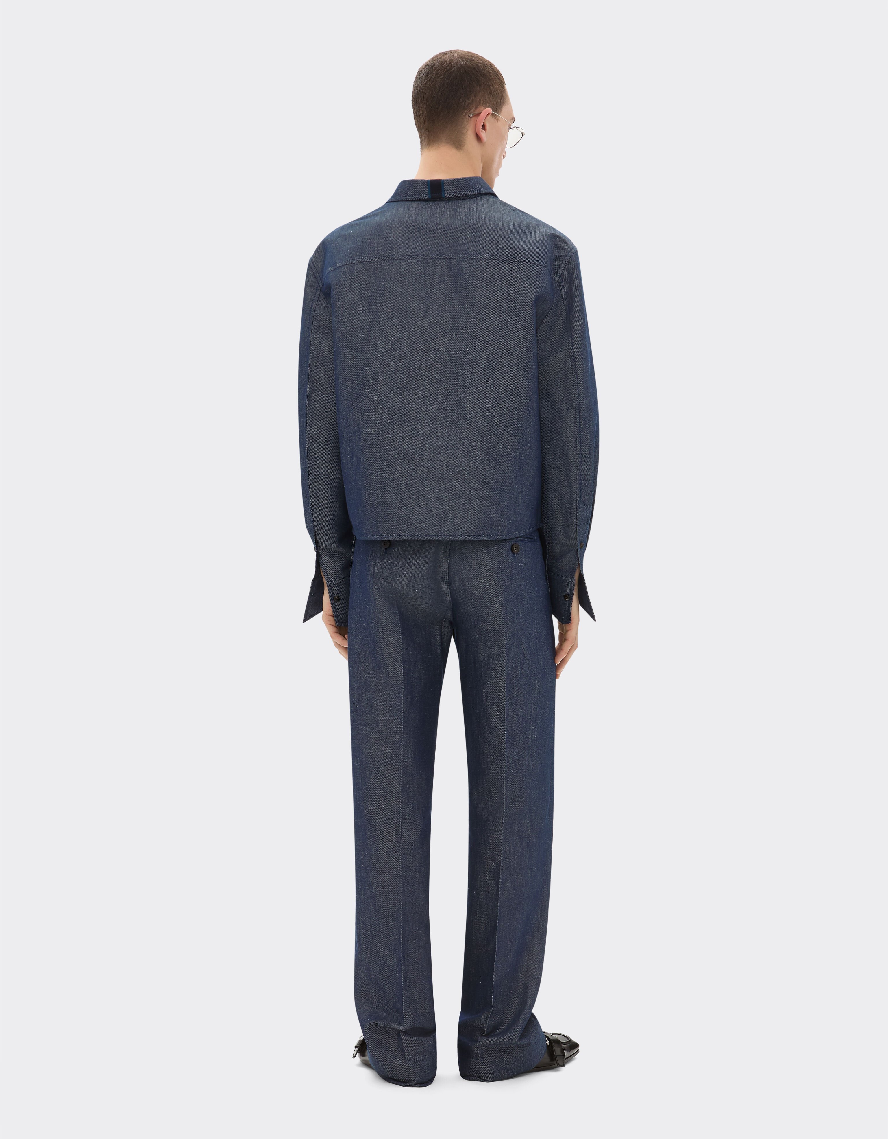 Ferrari Camisa tricotina efecto denim Denim oscuro 22439f