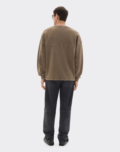 Ferrari Sweat-shirt en coton avec poche poitrine Verde Cachi 50133f