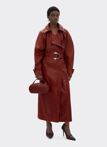 Ferrari Ferrari Dino Mini Bowling Bag Soft in semi-gloss leather Fired Brick 51009f