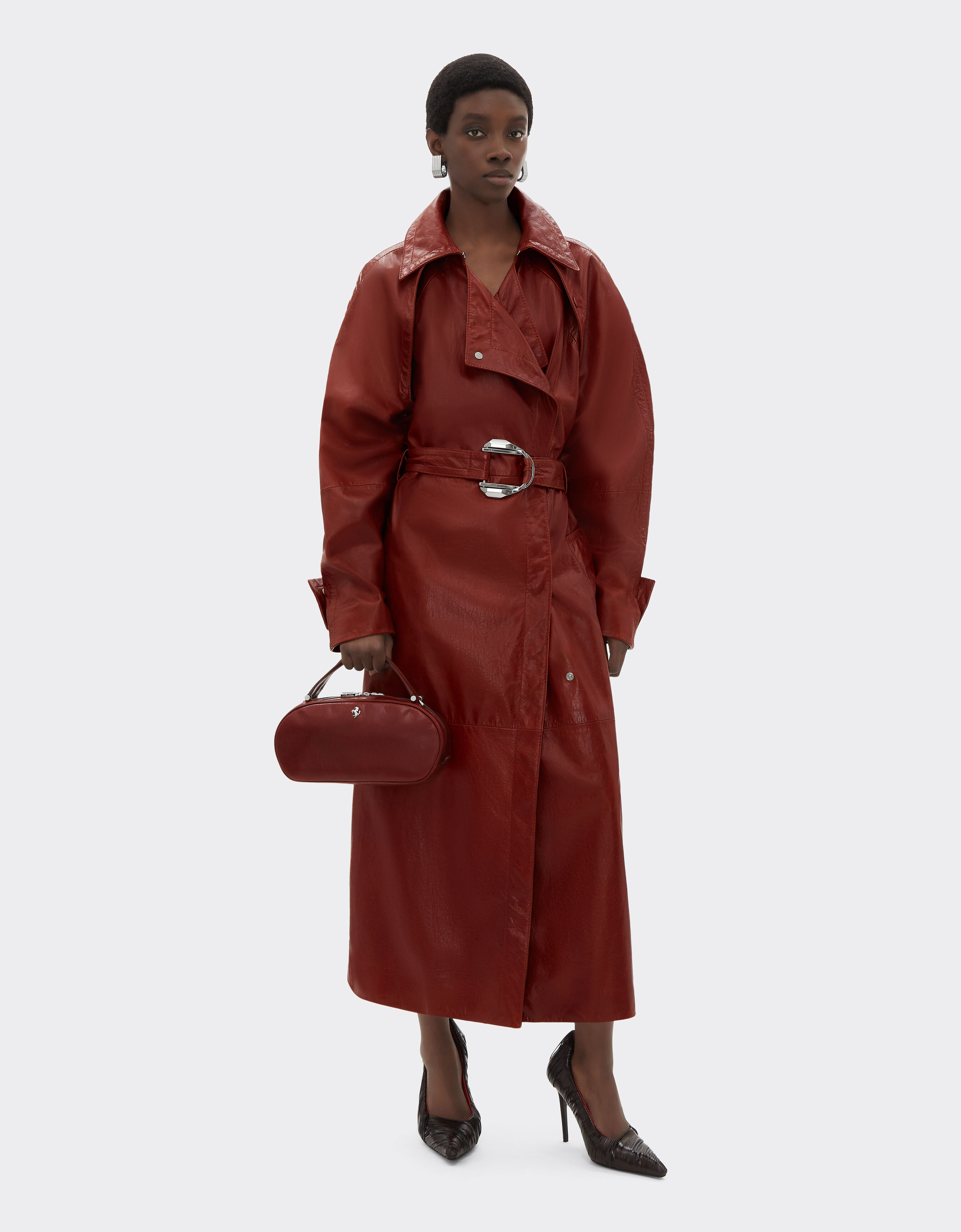 Ferrari Ferrari Dino Mini Bowling Bag Soft in semi-gloss leather Fired Brick 51009f