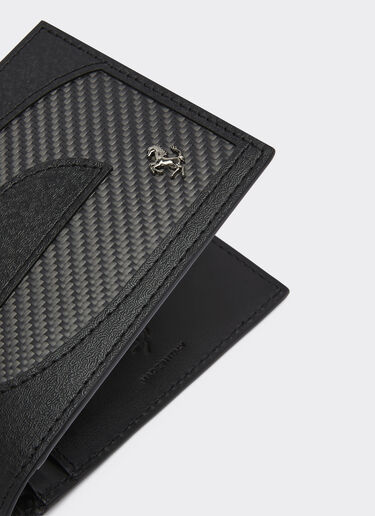 Horizontal leather wallet with carbon fibre insert Ferrari Horizontal leather wallet with carbon fibre insert Black 47124f