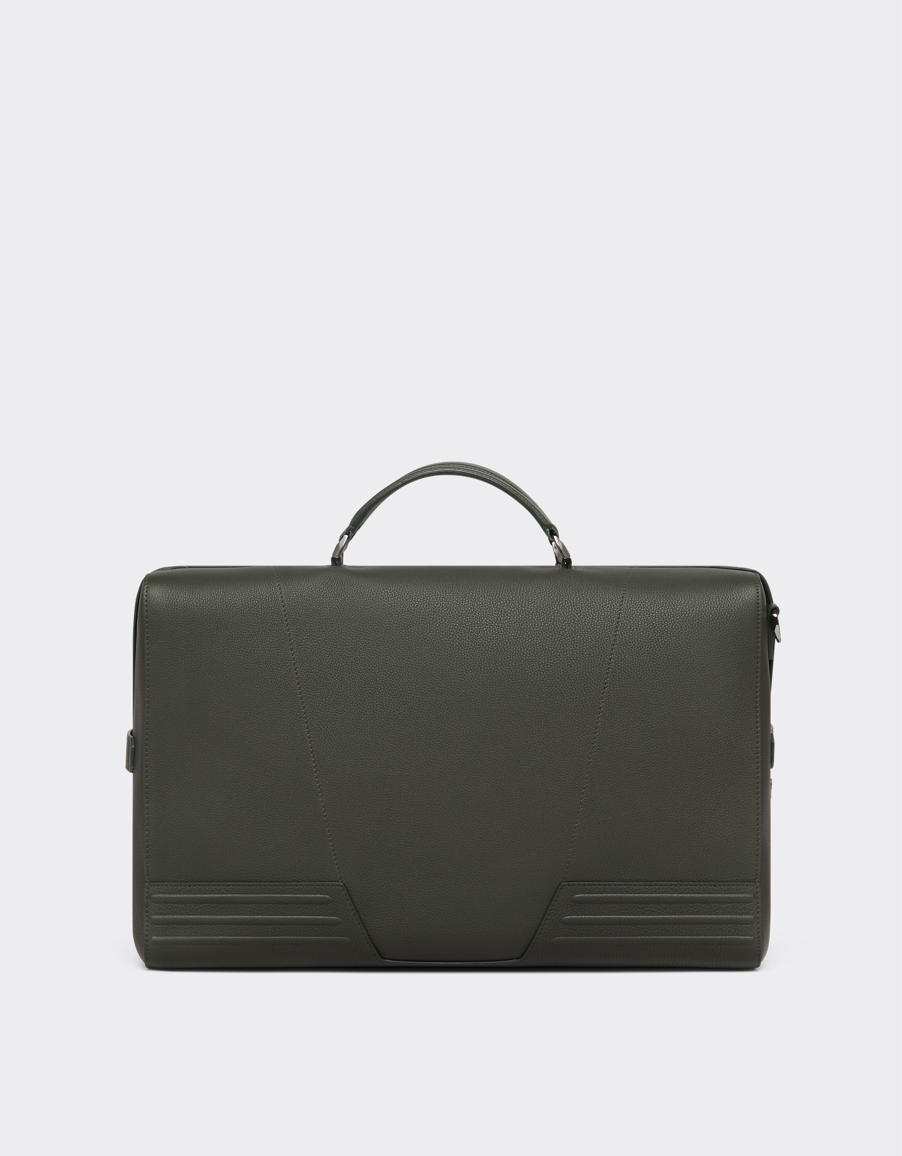 Ferrari Grained leather duffle bag Army 21371f
