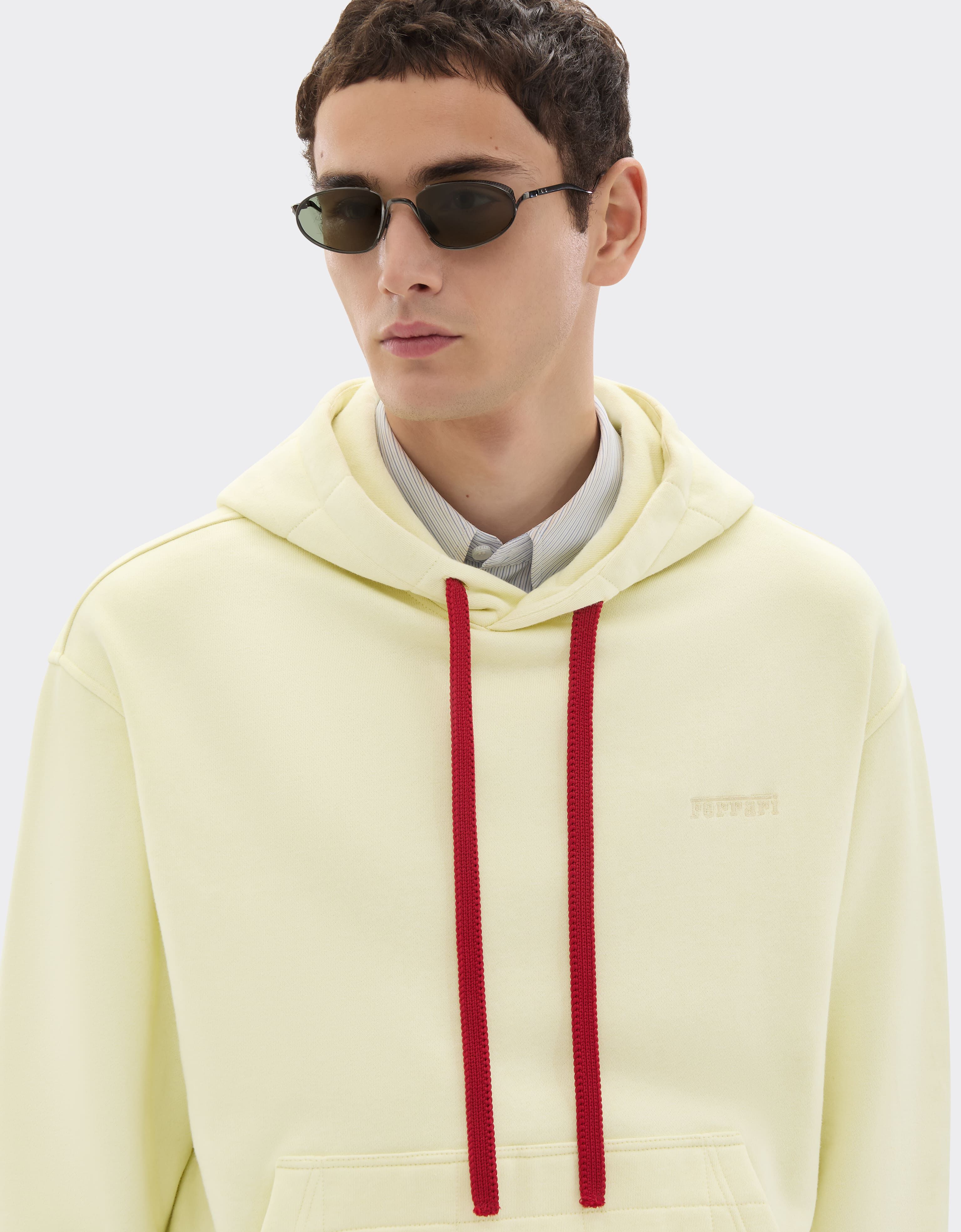 Ferrari Cotton and cashmere hoodie Iris Yellow 49940f