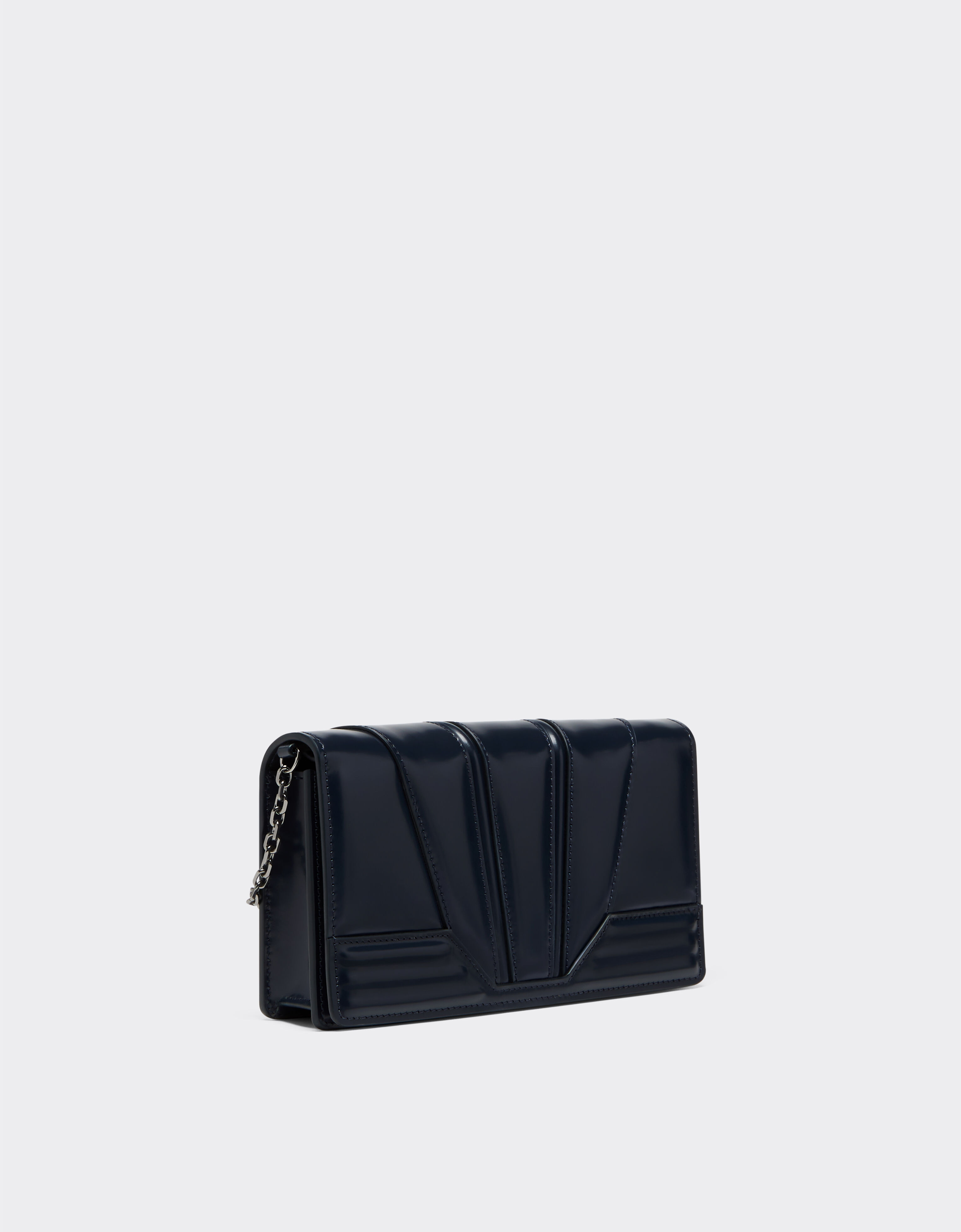 Ferrari Ferrari GT wallet on chain in brushed leather Navy 22114f