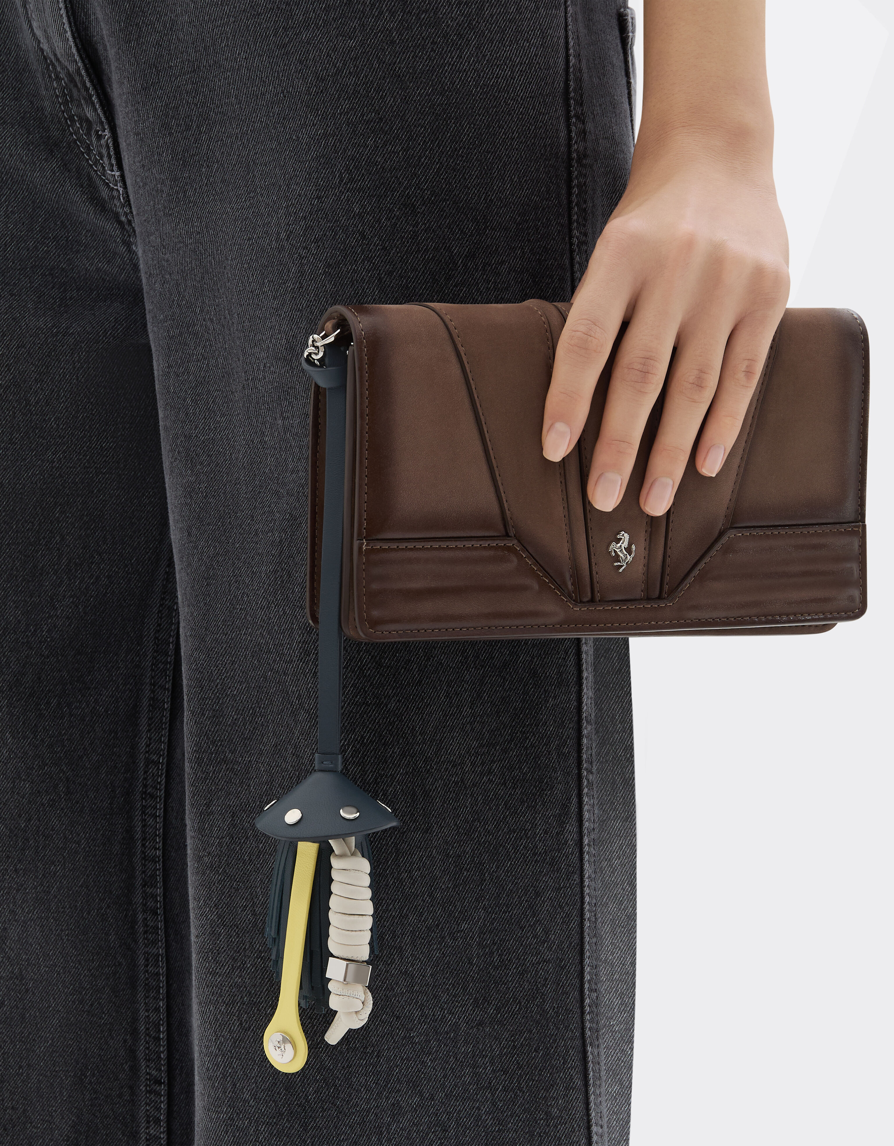 Ferrari Nappa leather charm with scooby and fringes Ultramarine 50019f