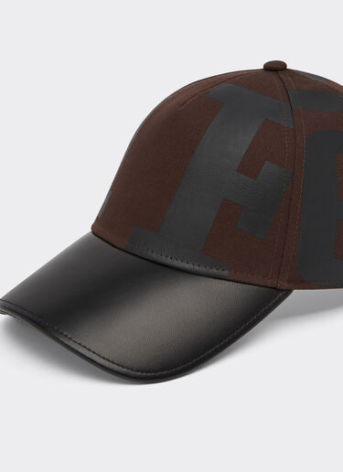 Ferrari Cotton and leatherbaseball cap Dark Brown 21346f