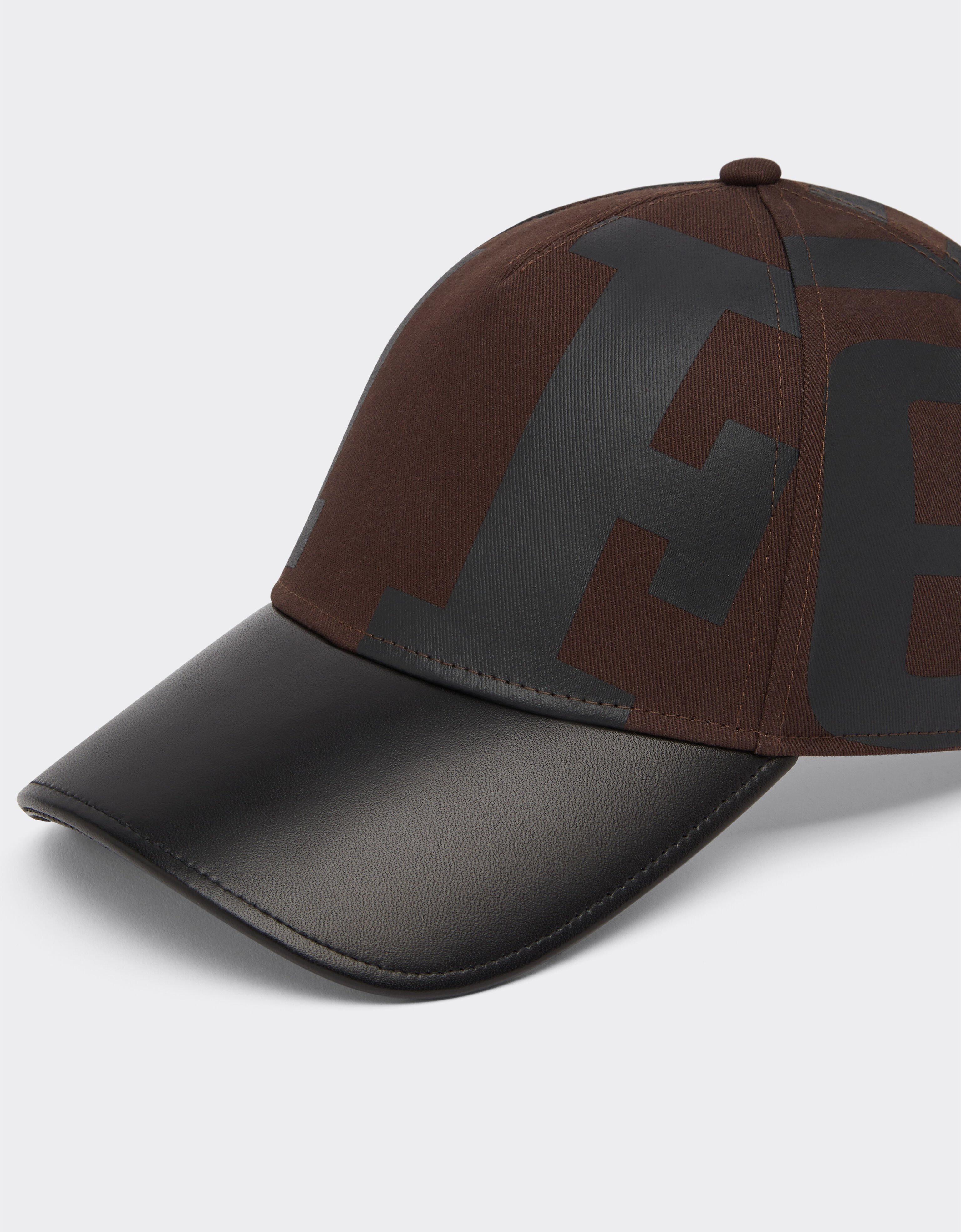 Ferrari Cotton and leatherbaseball cap Dark Brown 21346f