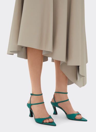 Ferrari Slingback sandals in rubberised leather Ficus Green 22008f