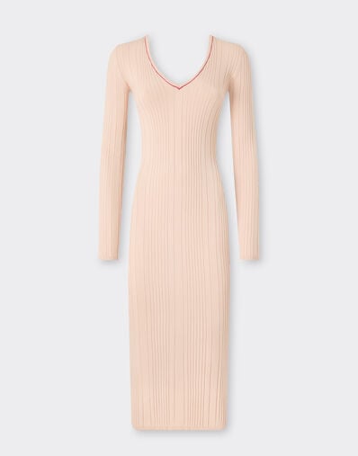 Ferrari Long dress in stretch viscose Powder Pink 49902f
