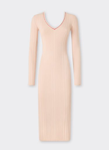 Ferrari Long dress in stretch viscose Powder Pink 49902f