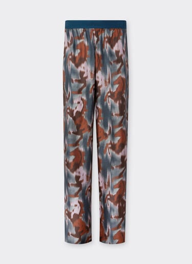 Silk trousers with Cavallino Ikat print Ferrari Silk trousers with Cavallino Ikat print Peacock 22638f