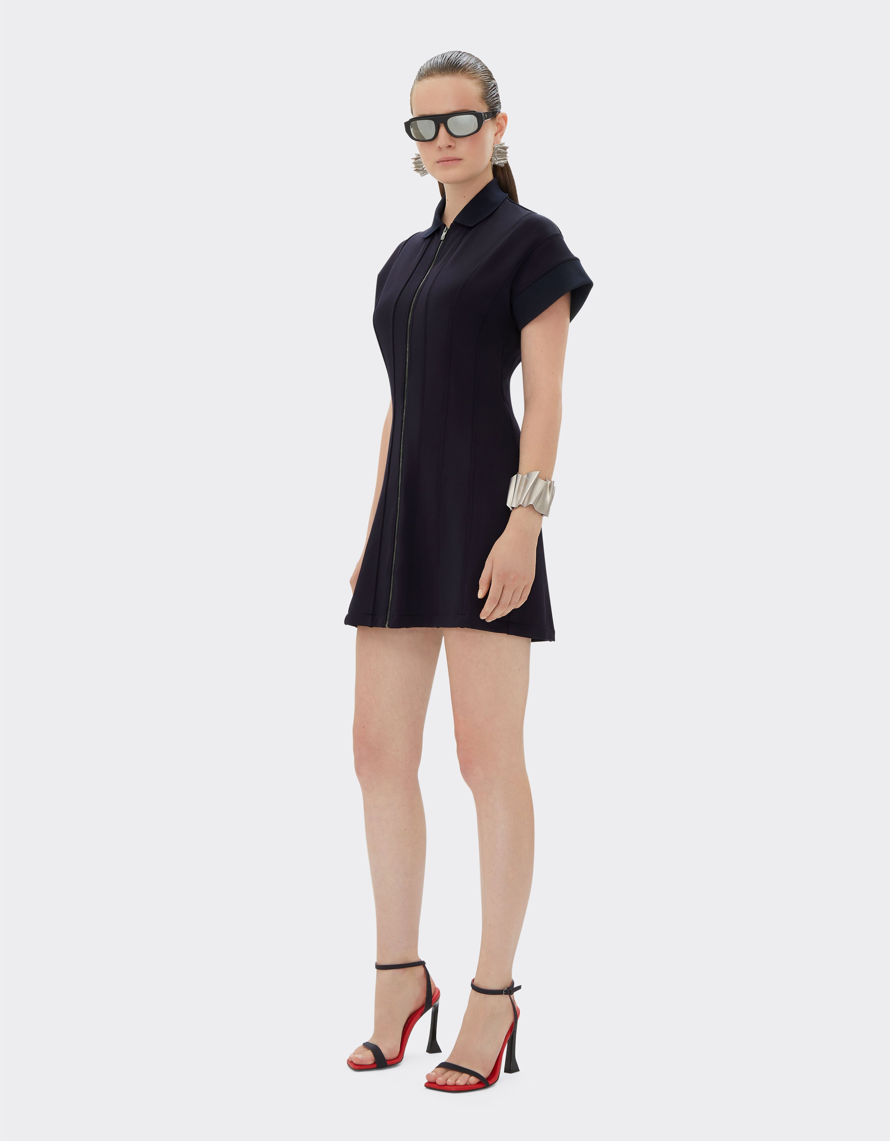 Ferrari Poloshirt-Kleid aus Jersey mit Milano-Naht Navy 21806f
