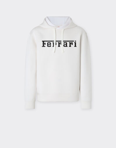 Ferrari Hooded sweatshirt in scuba Optical White 49280f