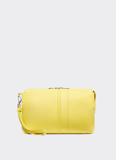 Ferrari Tasche aus genarbtem Leder mit Reißverschluss Giallo Modena 22124f