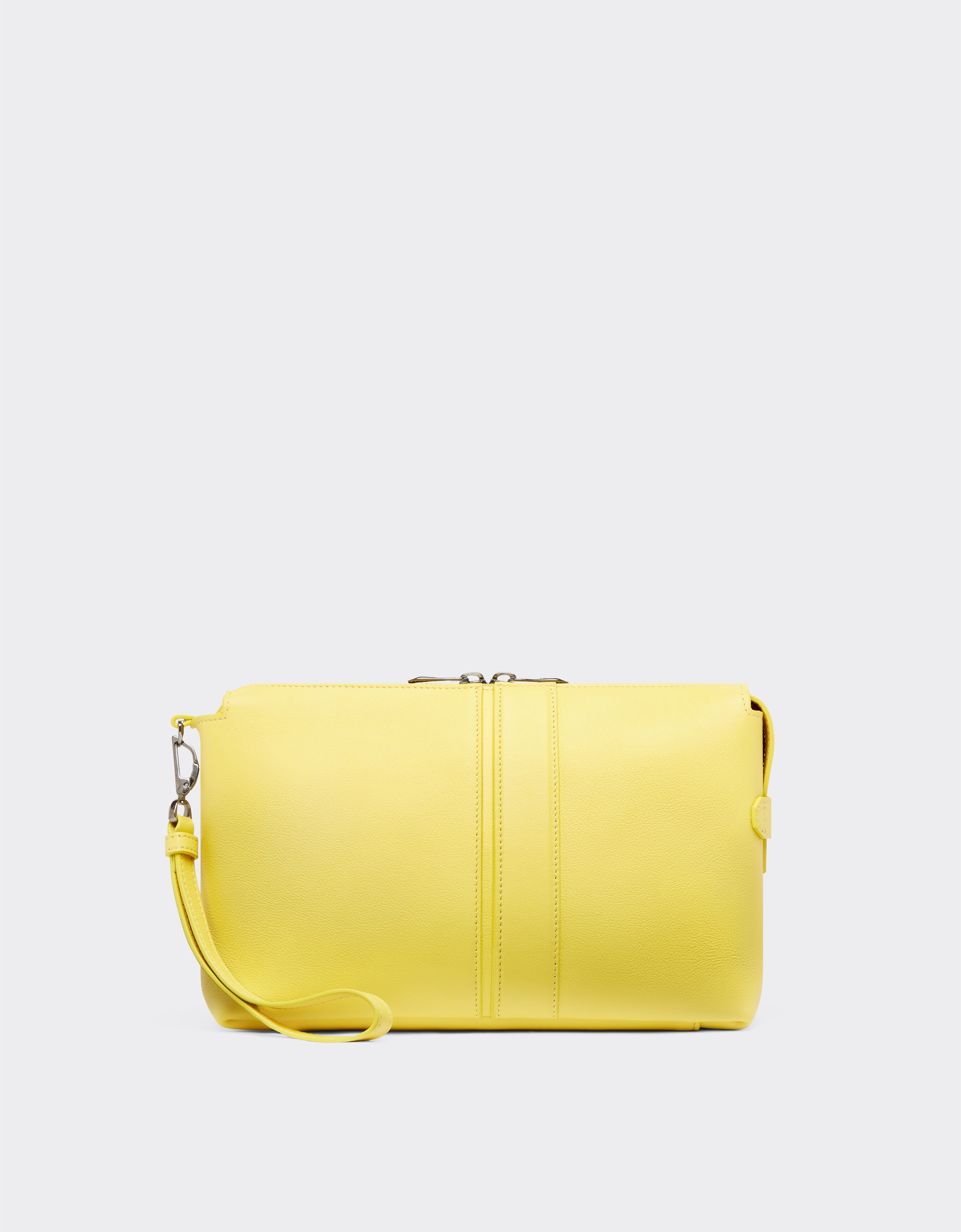 Ferrari Tasche aus genarbtem Leder mit Reißverschluss Giallo Modena 22124f