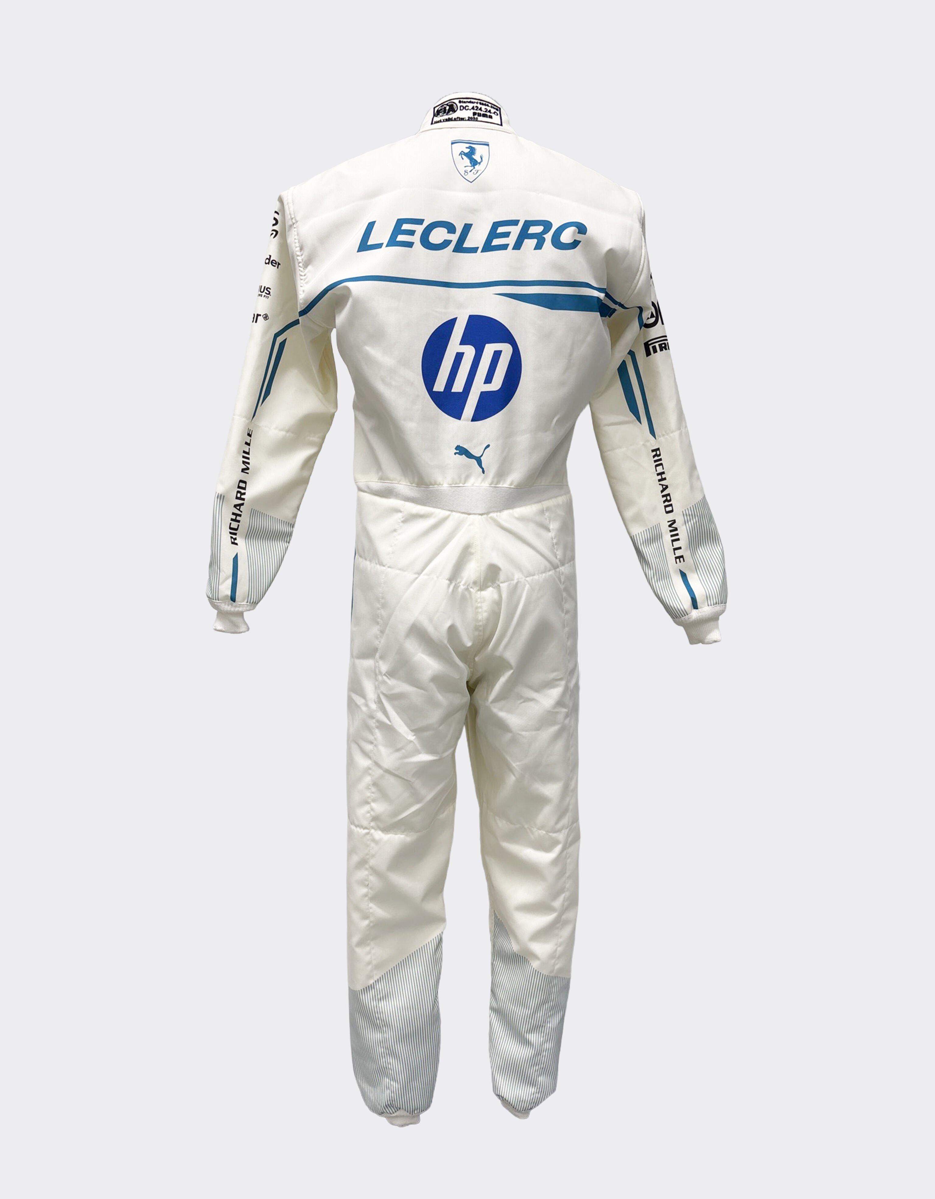 Ferrari Charles Leclerc Puma racing suit for Scuderia Ferrari Optical White LA091f