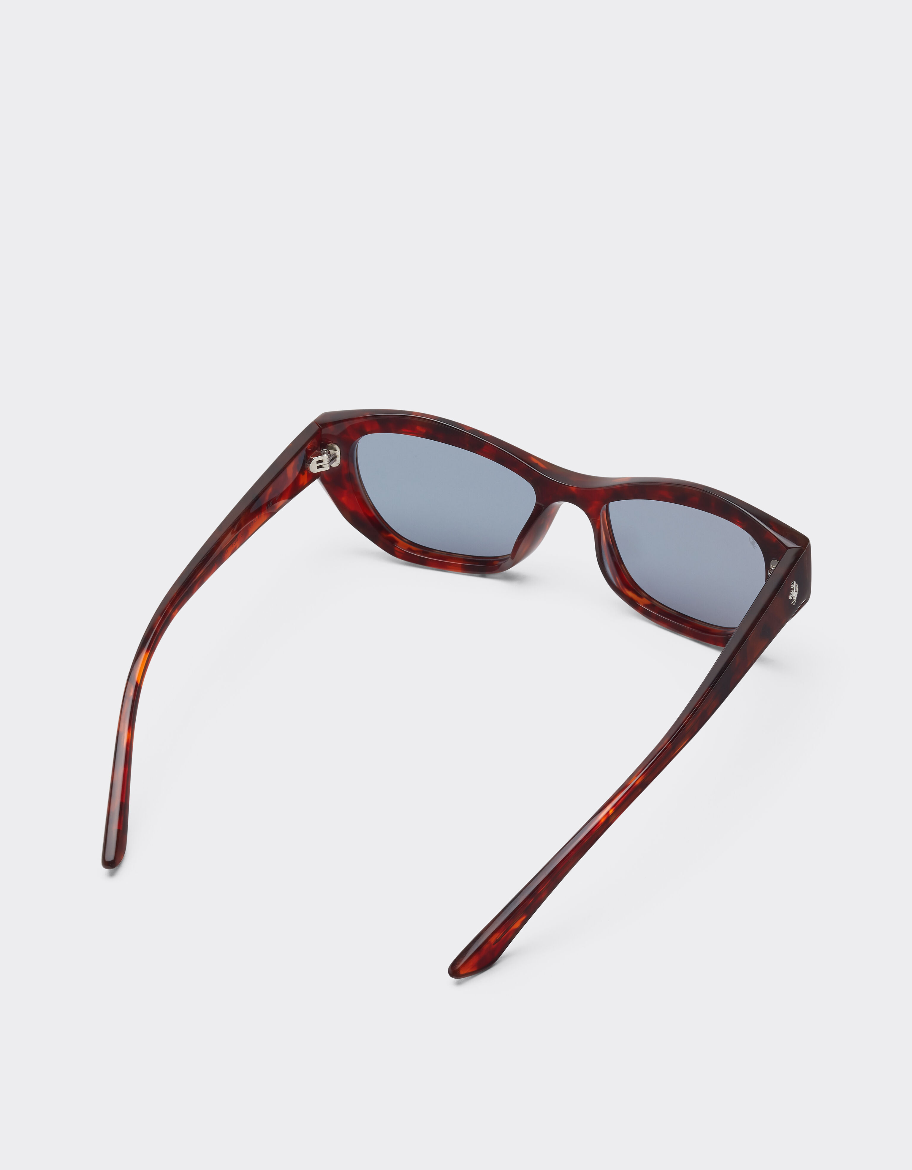 Ferrari Lunettes de soleil Ferrari en acétate couleur havane rouge avec verres bleus polarisés Red brown LA0L3f