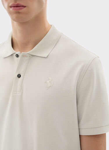 Ferrari Cotton piqué polo shirt with Prancing Horse Chalk 47822f