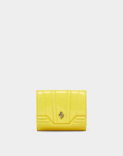 Ferrari Trifold wallet in glossy patent leather Charcoal 20010f