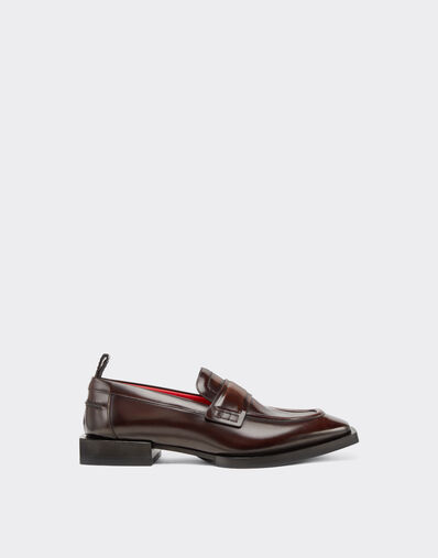 Ferrari Handcrafted loafers in brushed leather Brown 22013f