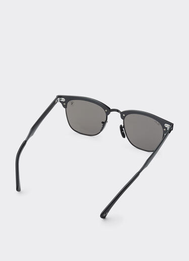 Ferrari Ray-Ban für Scuderia Ferrari RB3807M in schwarzem Metall mit dunkelgrauen Gläsern Schwarz F1512f