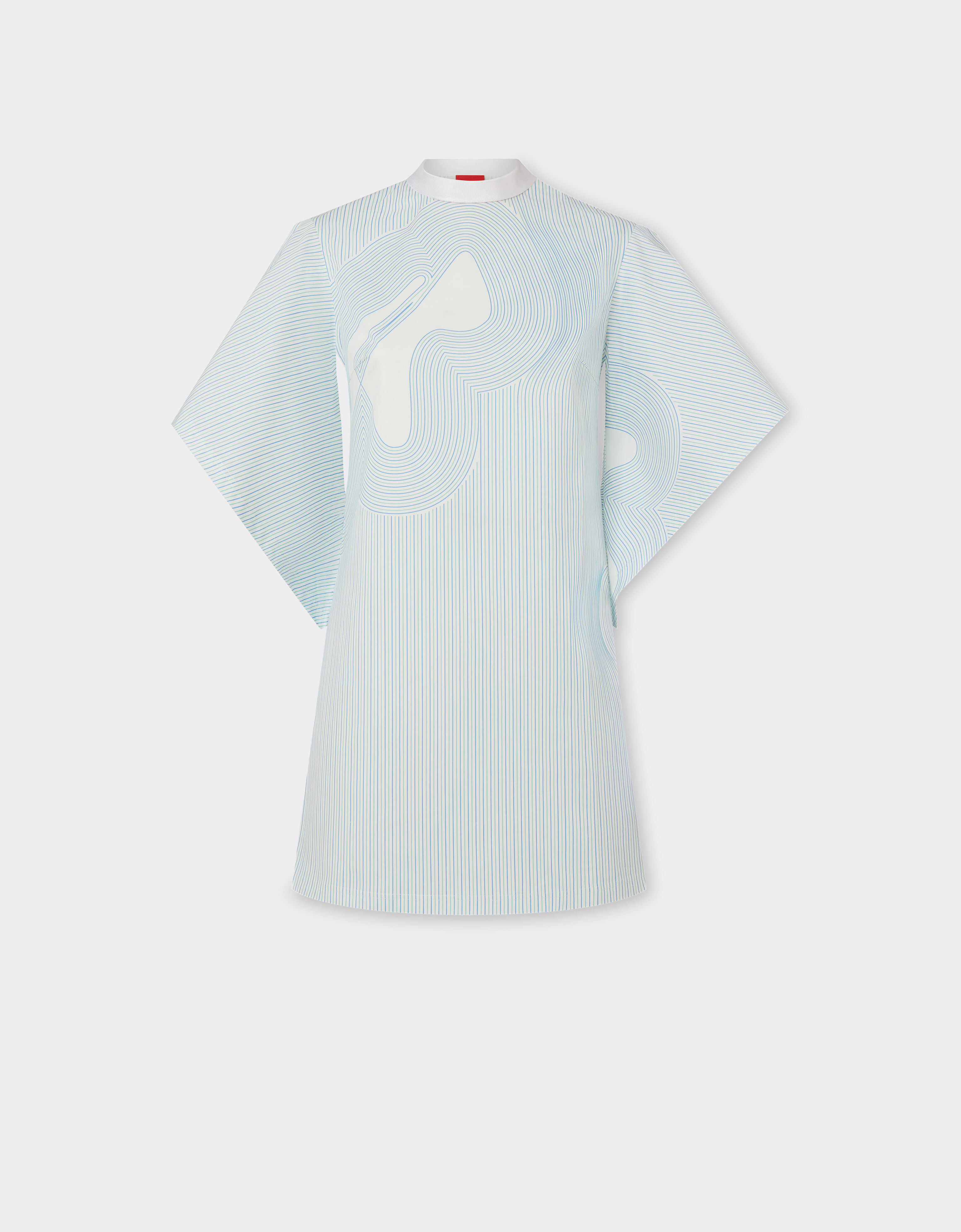 Ferrari Dress with batwing sleeves and circuit print Optical White 48493f