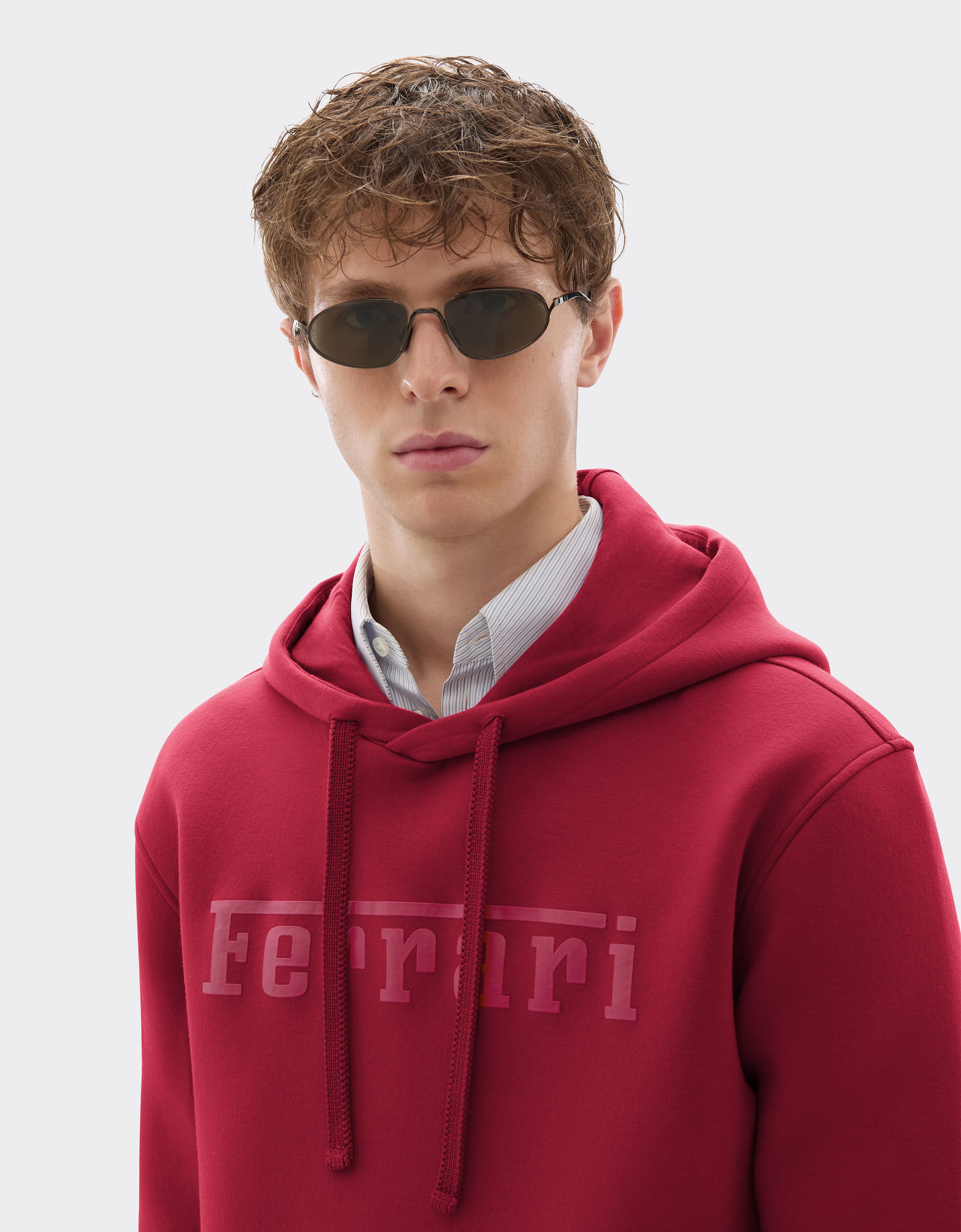 Ferrari Hooded sweatshirt in scuba Cherry 49280f