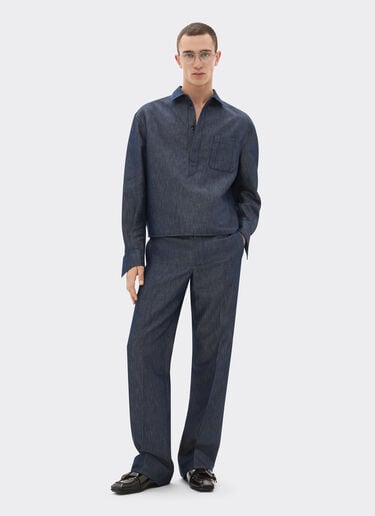 Chinos in denim effect tricotine Ferrari Chinos in denim effect tricotine Dark Denim 22444f