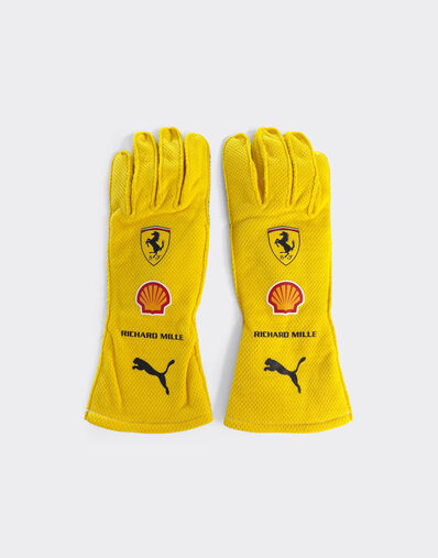 Ferrari Lewis Hamilton Puma racing gloves for Scuderia Ferrari Yellow LA0CAf