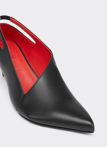Leather Slingback with Side Cut-out Ferrari Leather Slingback with Side Cut-out Marrone Scuro CSWSL0006XL00004f