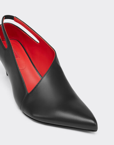 Leather Slingback with Side Cut-out Ferrari Leather Slingback with Side Cut-out Marrone Scuro CSWSL0006XL00004f