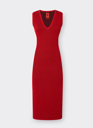 Ferrari 对比色饰带棉质连衣裙 Rosso Dino 红色 48487f
